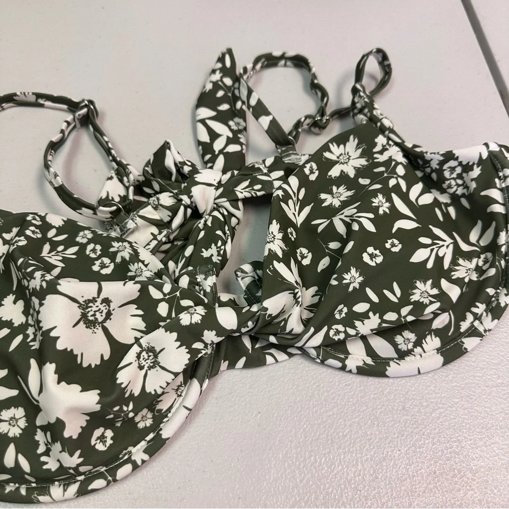 Zaful | Green Floral‎ Bikini Set